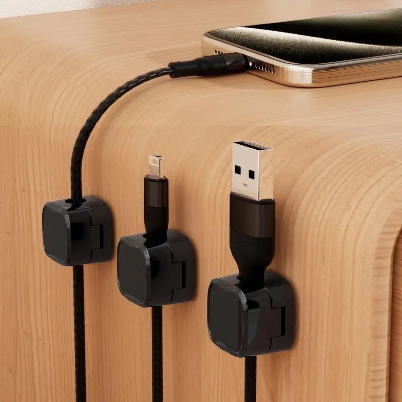 Range cables - MagneticCableOrganizer™ - Noir - Bureau élégant