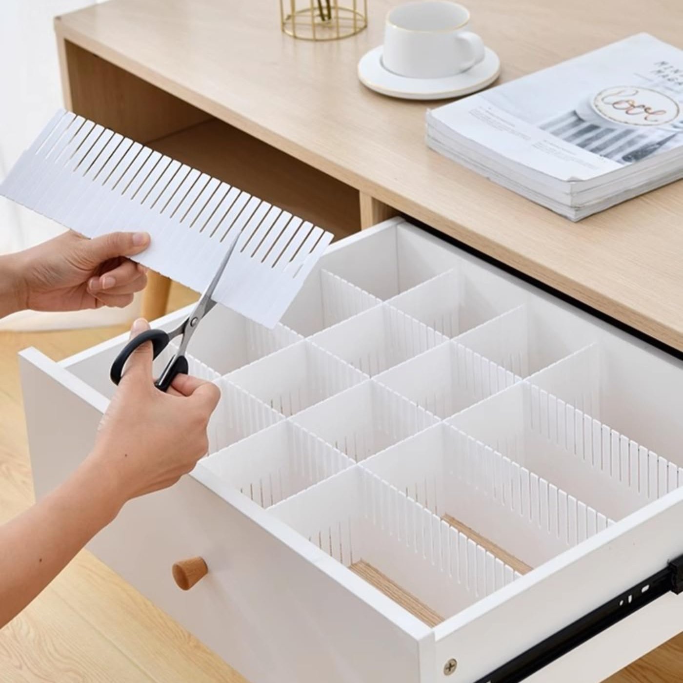 Séparateur de Tiroir - AdjustableDivider™ - Blanc - Bureau élégant