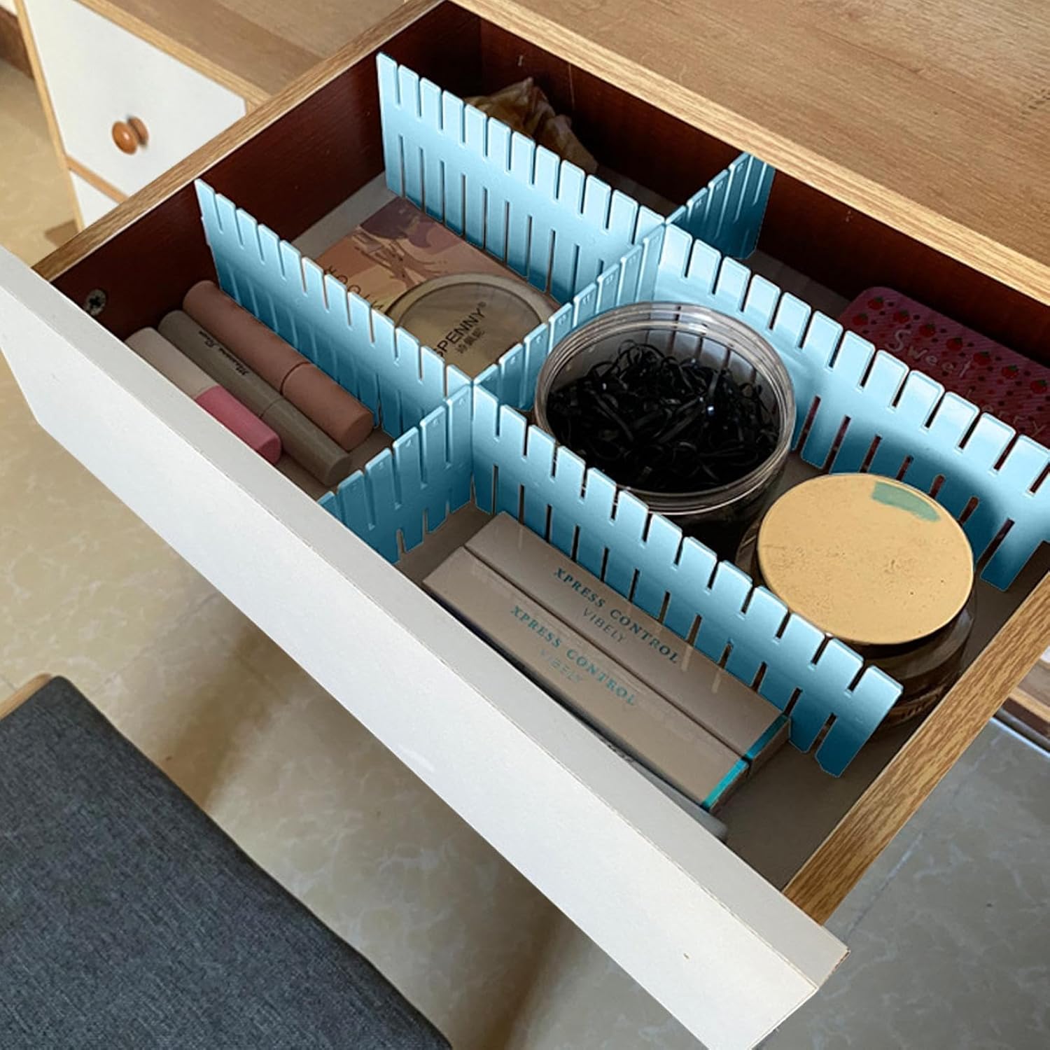Séparateur de Tiroir - AdjustableDivider™ - Bleu - Bureau élégant